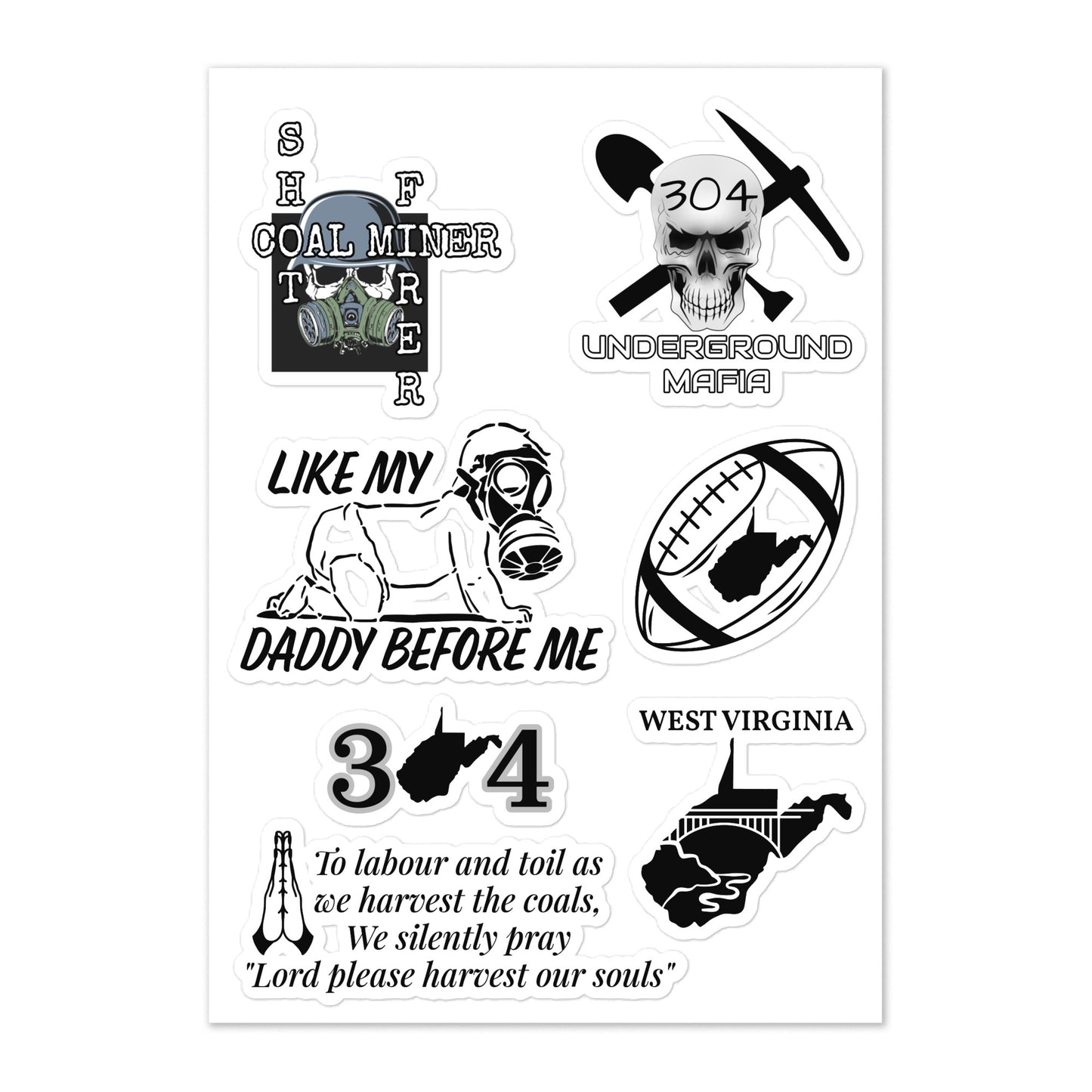 Coal Miner hat Sticker sheet accessories
