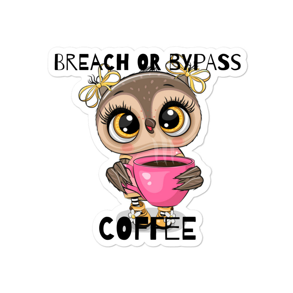 BorB Coffee Owl Bubble-free stickers accessories
