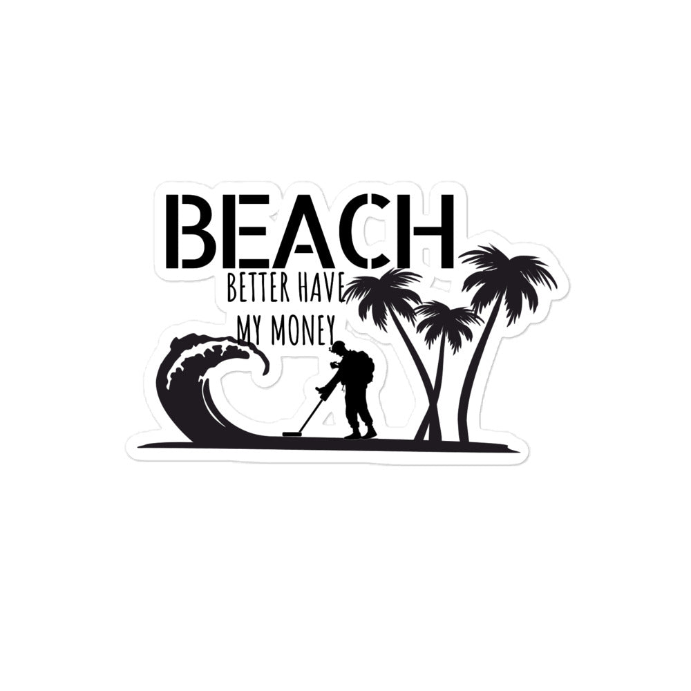 Beach Detector Black stickers accessories