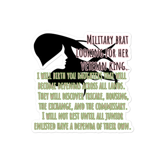 Military Brat Dependa Bubble-free stickers accessories
