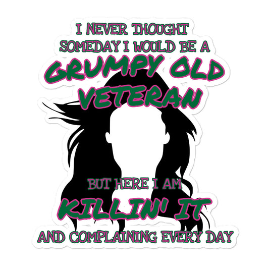 Grumpy Female Veteran Bubble-free stickers accessories