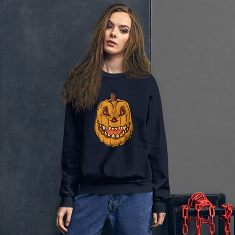 Angry Pumpkin Unisex Sweatshirt funny seasonal