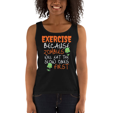 Exercise Zombies Ladies' Tank seasonal funny