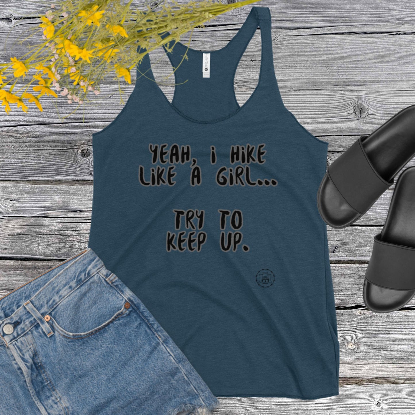 Hike Like A Girl Women's Racerback Tank accessories military