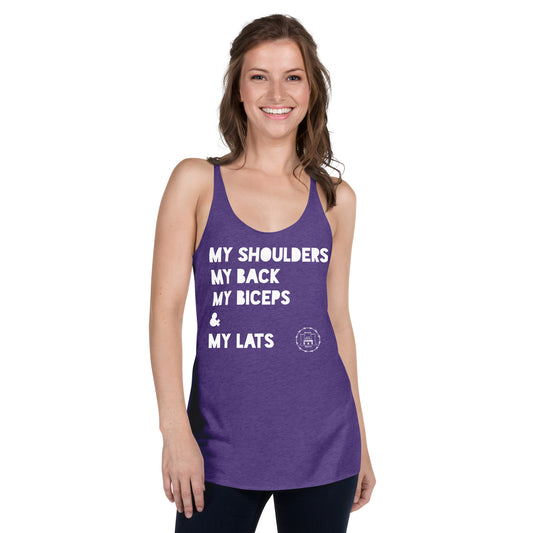 Shoulders Back Biceps Lats Women's Racerback Tank accessories