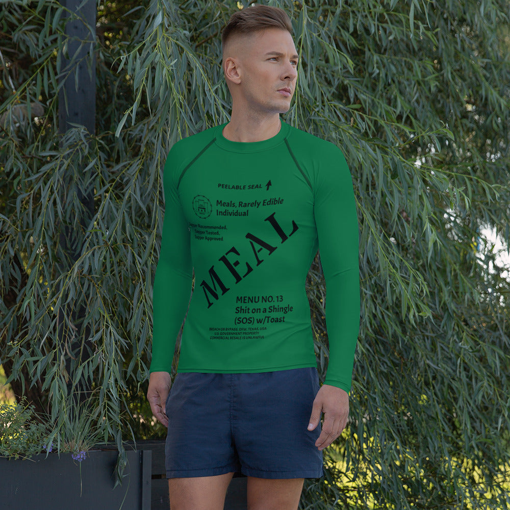 Green MRE Meal Men's Rash Guard