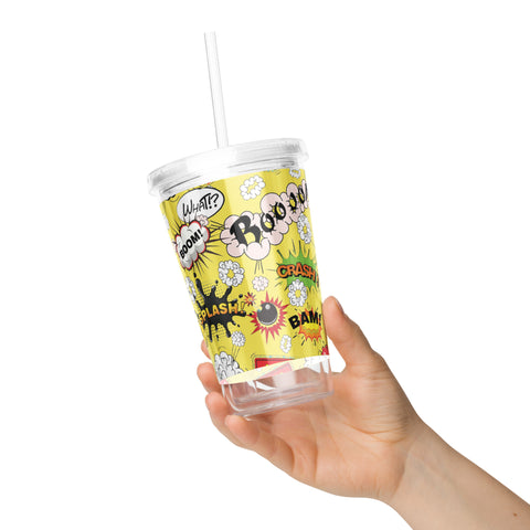 Yellow Boom Clear plastic tumbler accessories
