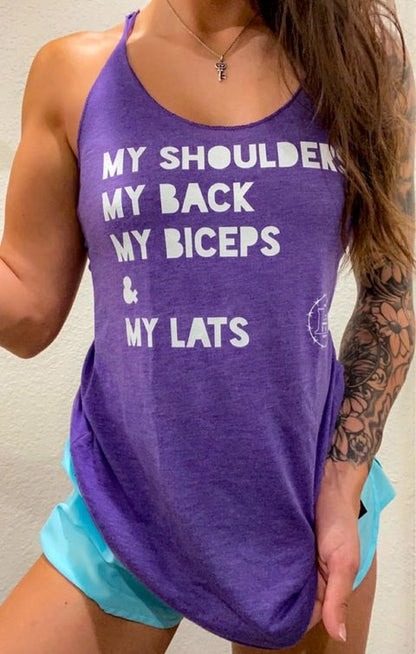 Shoulders Back Biceps Lats Women's Racerback Tank accessories