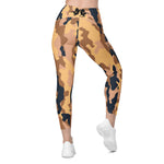 Orange Camo Crossover leggings with pockets military accessories