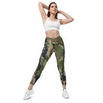 Tri Color Camo Crossover leggings with pockets accessories military