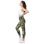 Tri Color Camo Crossover leggings with pockets accessories military