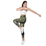 Tri Color Camo Crossover leggings with pockets accessories military