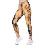Orange Camo Crossover leggings with pockets military accessories