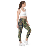 Tri Color Camo Crossover leggings with pockets accessories military