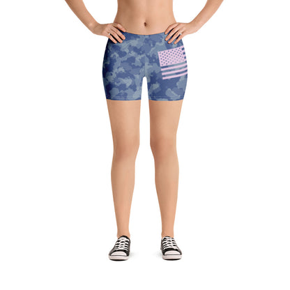 Blue Camo Pink Flag Thigh Shorts accessories