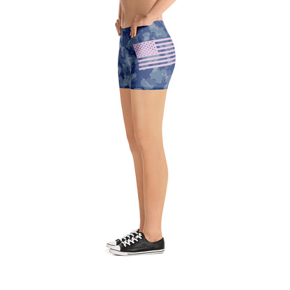 Blue Camo Pink Flag Thigh Shorts accessories