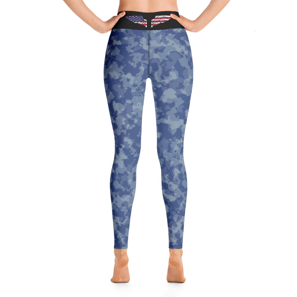 Blue Camo Freedom Wings Yoga Leggings accessories Jenn