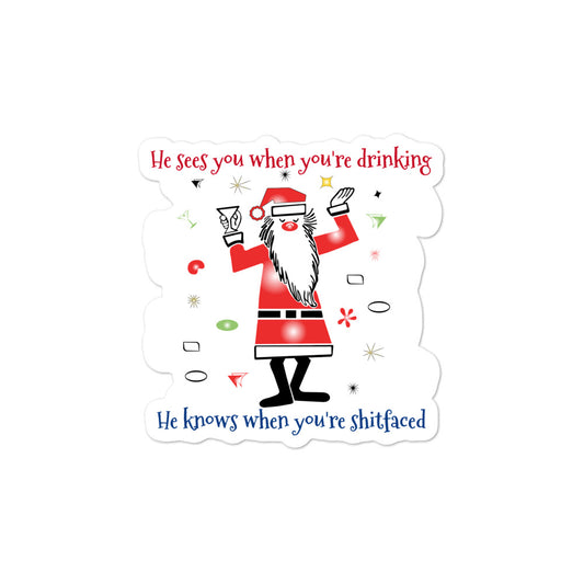 Santa Shitfaced Bubble-free stickers accessories seasonal