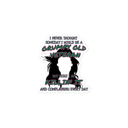 Grumpy Female Veteran Bubble-free stickers accessories