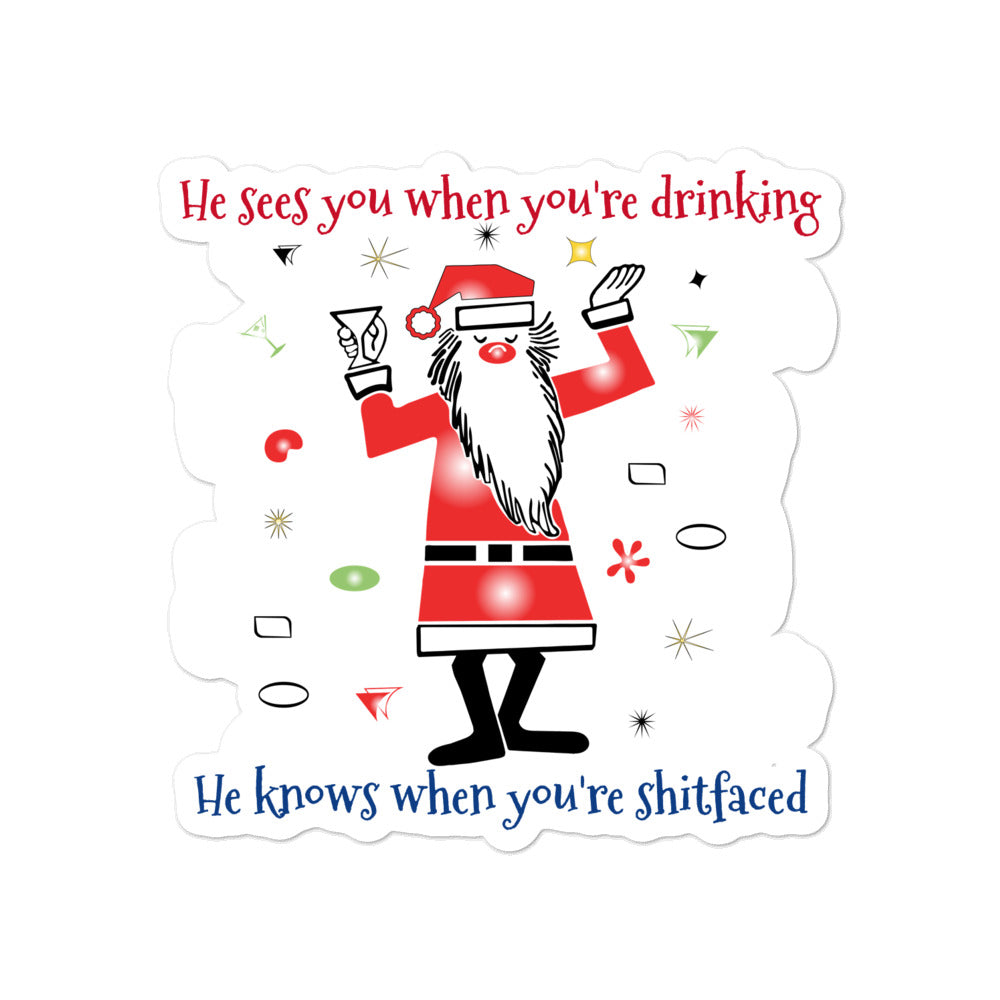 Santa Shitfaced Bubble-free stickers accessories seasonal