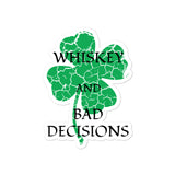 Whiskey Bad Decisions St Patty Bubble-free stickers accessories seasonal
