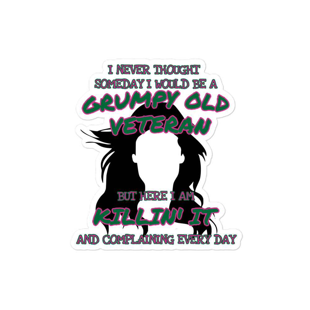 Grumpy Female Veteran Bubble-free stickers accessories