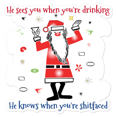 Santa Shitfaced Bubble-free stickers accessories seasonal