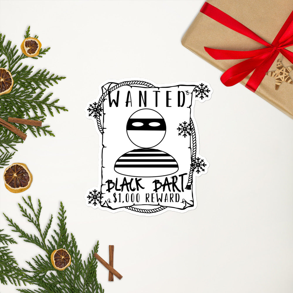 Christmas Story Black Bart Wanted stickers accessories