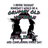 Grumpy Female Veteran Bubble-free stickers accessories