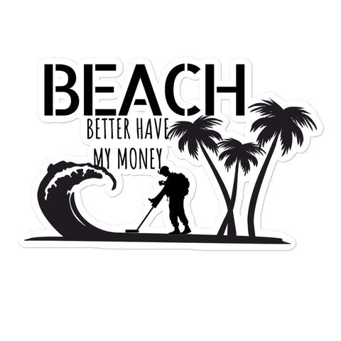 Beach Detector Black stickers accessories