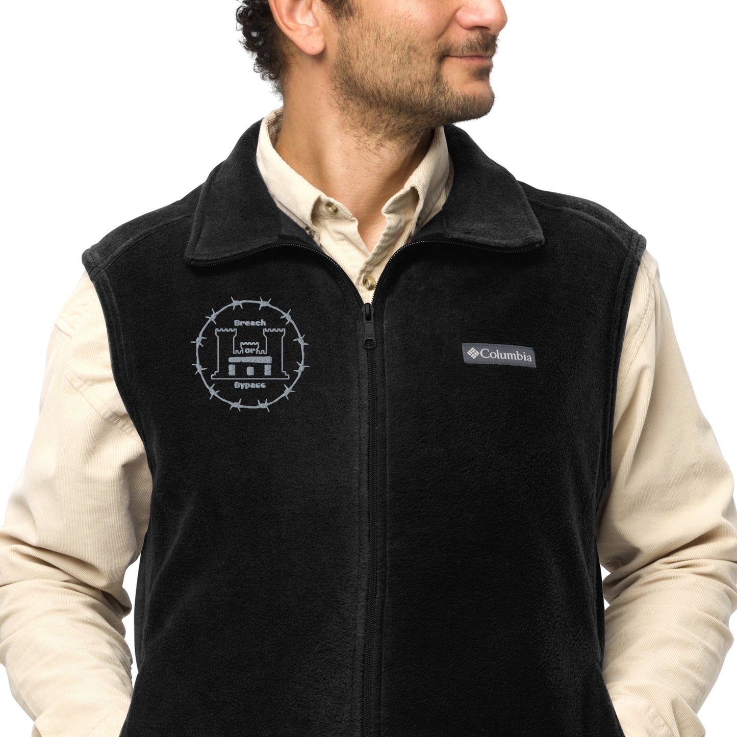 BorB logo Men’s Columbia fleece vest military