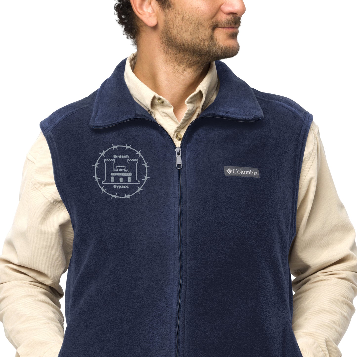 BorB logo Men’s Columbia fleece vest military