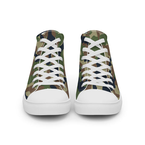 Tri Camo Pop Smoke Men’s high top canvas shoes accessories