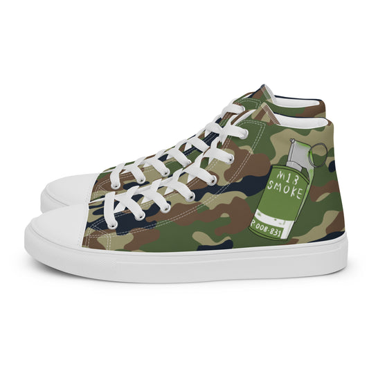 Tri Camo Pop Smoke Men’s high top canvas shoes accessories