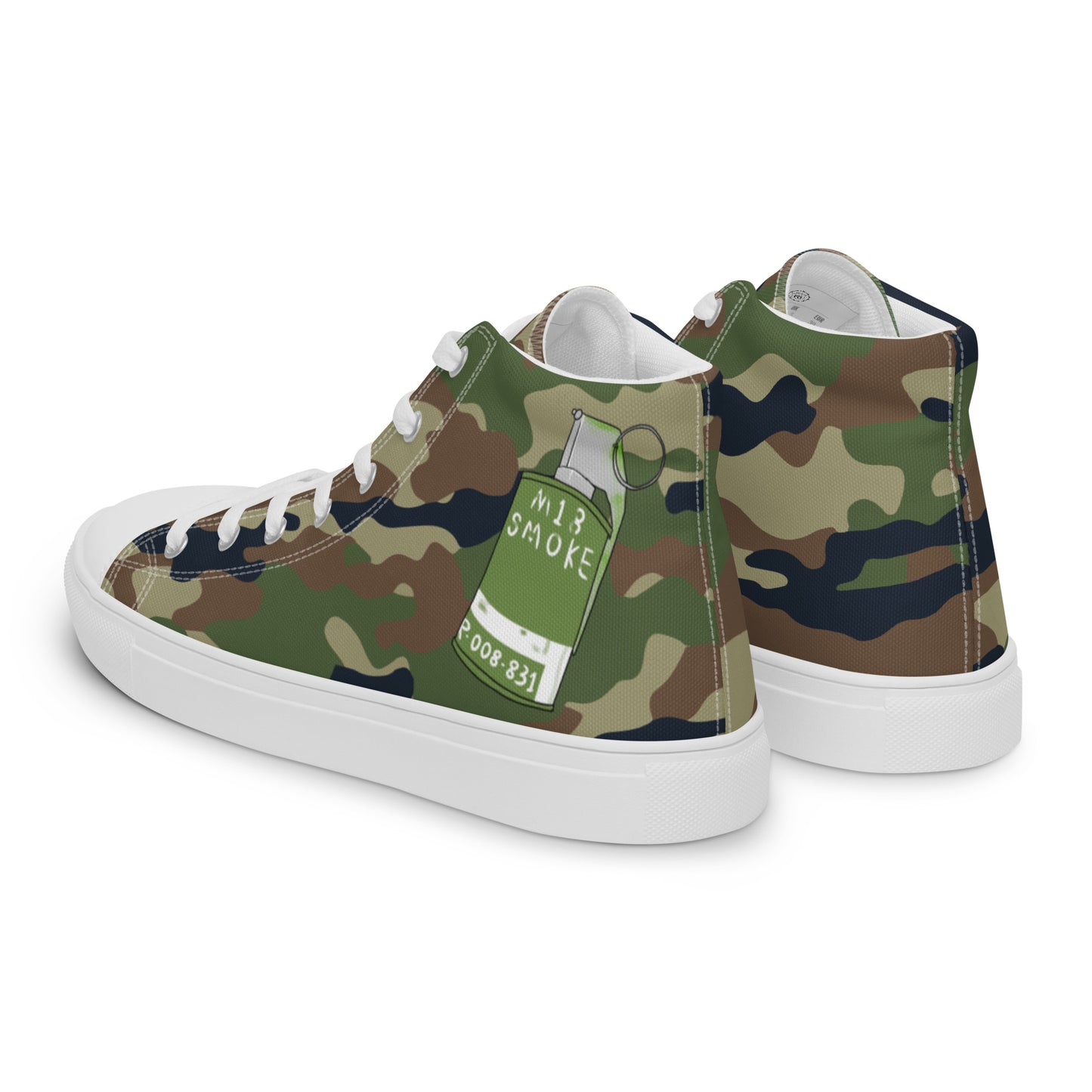 Tri Camo Pop Smoke Men’s high top canvas shoes accessories