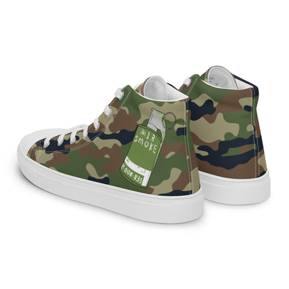 Tri Camo Pop Smoke Men’s high top canvas shoes accessories