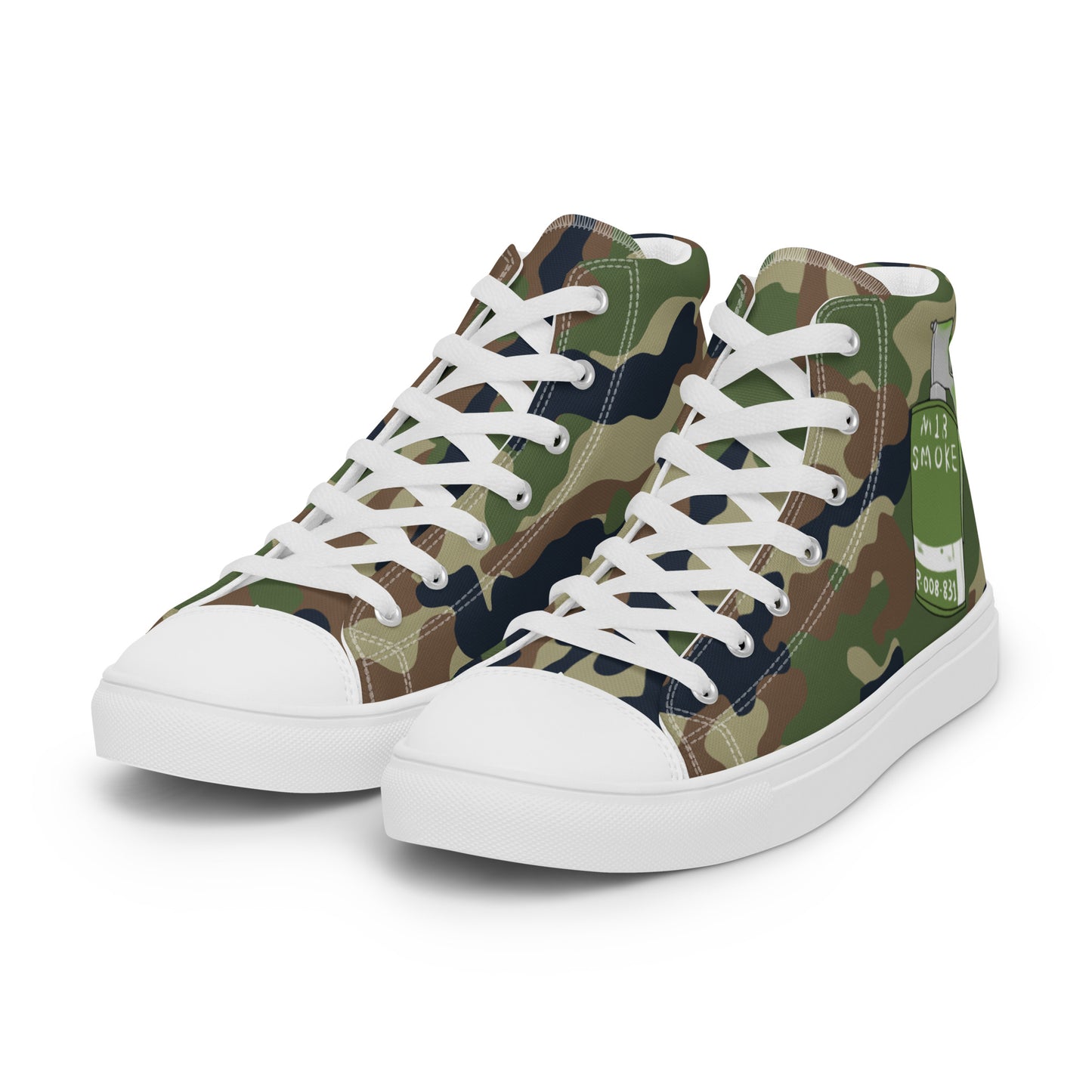 Tri Camo Pop Smoke Men’s high top canvas shoes accessories