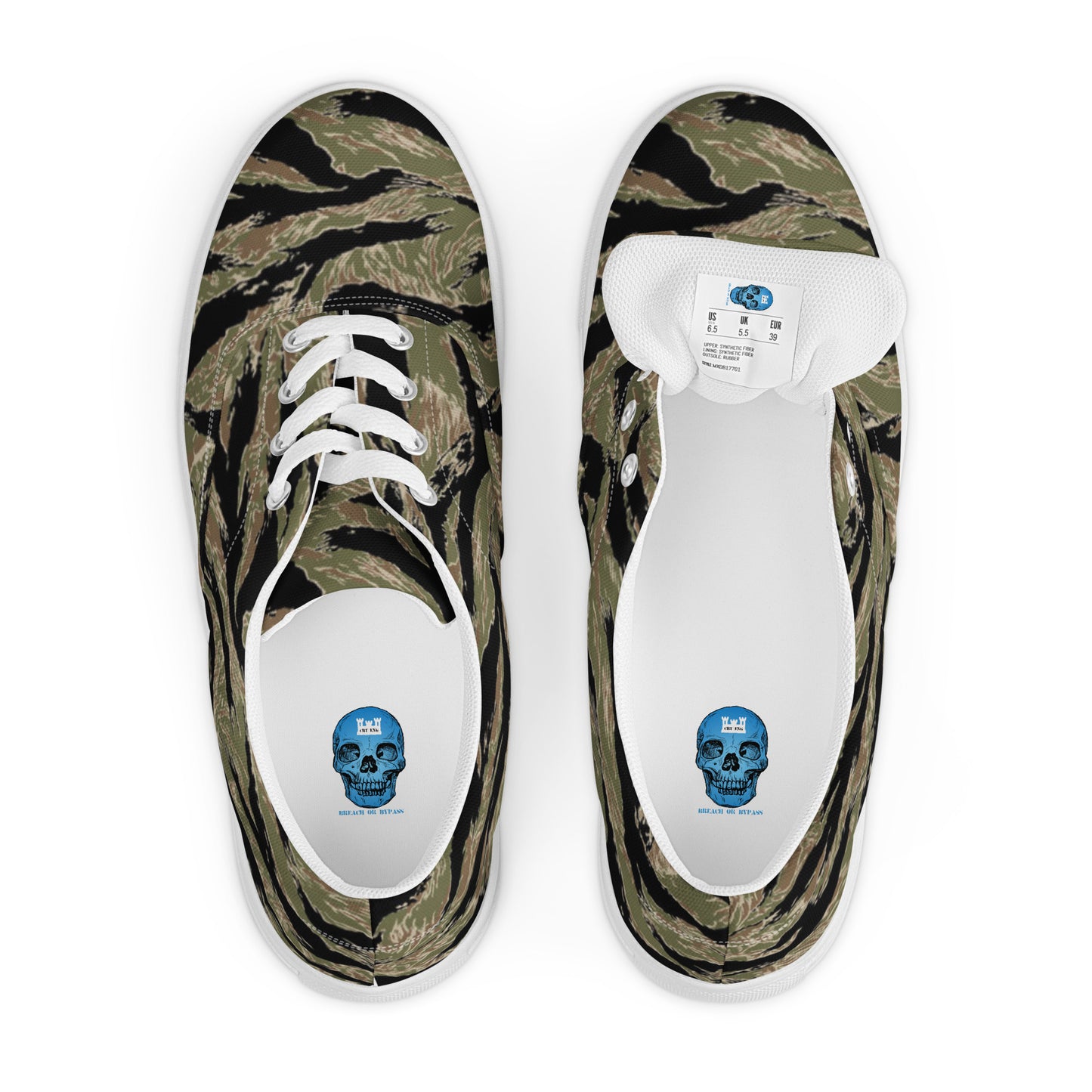 Tiger Stripe Men’s lace-up canvas shoes accessories