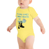 Combat Boots Dogtags baby bodysuit funny