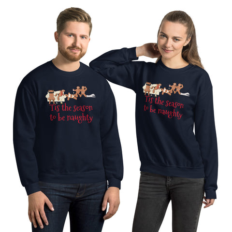 Gingerbread Naughty Unisex Sweatshirt funny seasonal