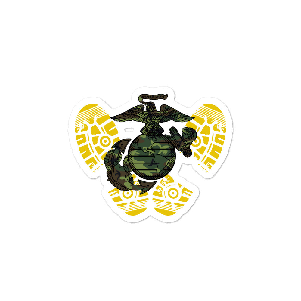 Yellow Footprints Old School EGA Bubble-free stickers accessories