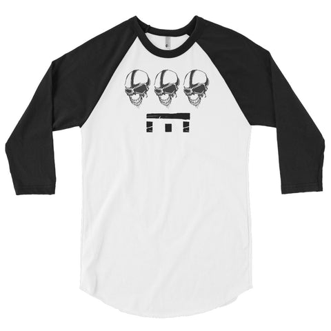 3 Skull Military 3/4 sleeve raglan shirt