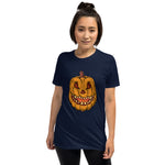 Angry Pumpkin Short-Sleeve Unisex T-Shirt funny seasonal