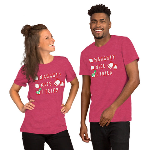 Naughty Nice Short-Sleeve Unisex T-Shirt funny seasonal