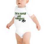 Thighs Puppy Eyes baby bodysuit funny