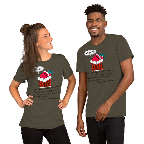 Santa Chimney Clark Short-Sleeve Unisex T-Shirt funny seasonal