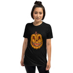 Angry Pumpkin Short-Sleeve Unisex T-Shirt funny seasonal