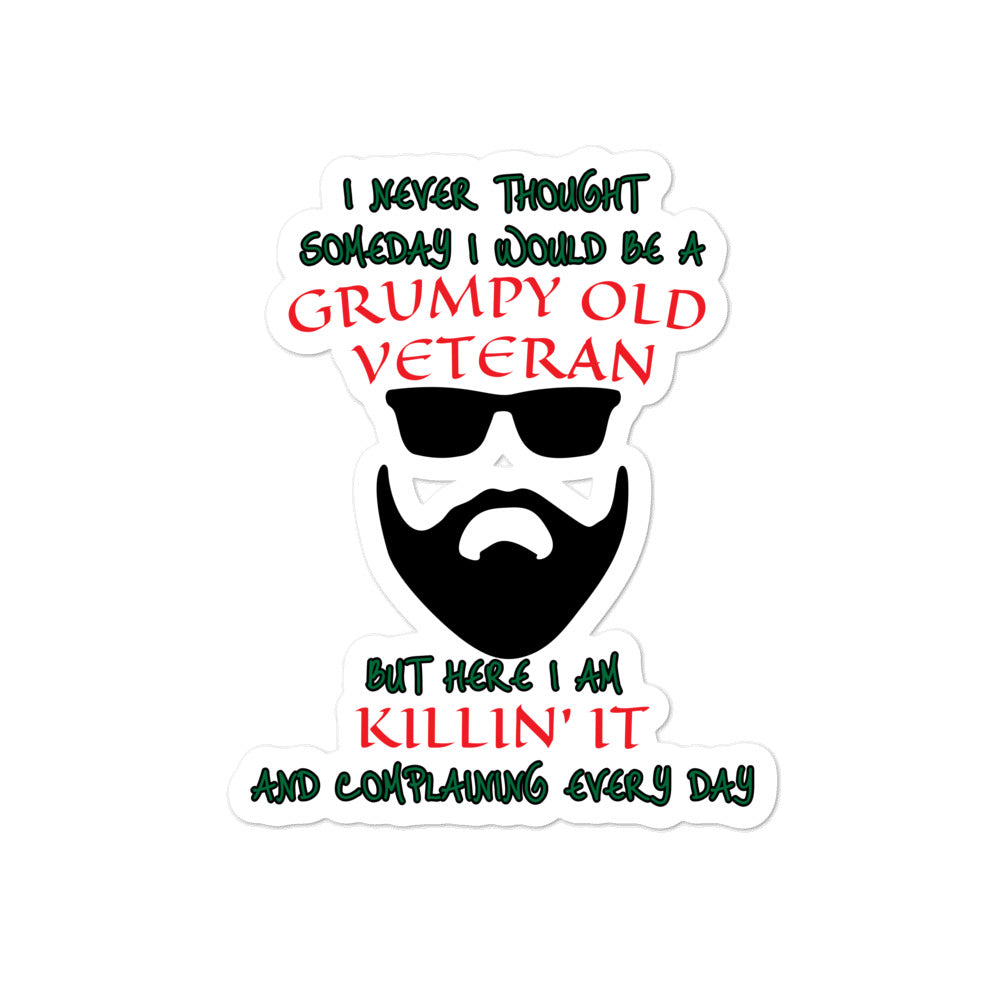 Grumpy Veteran Bubble-free stickers accessories