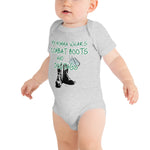 Combat Boots Dogtags baby bodysuit funny