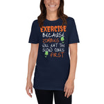 Exercise Zombies Short-Sleeve Unisex T-Shirt funny seasonal